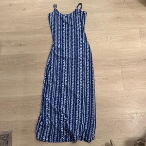 No Boundaries Navy and White Maxi Dress